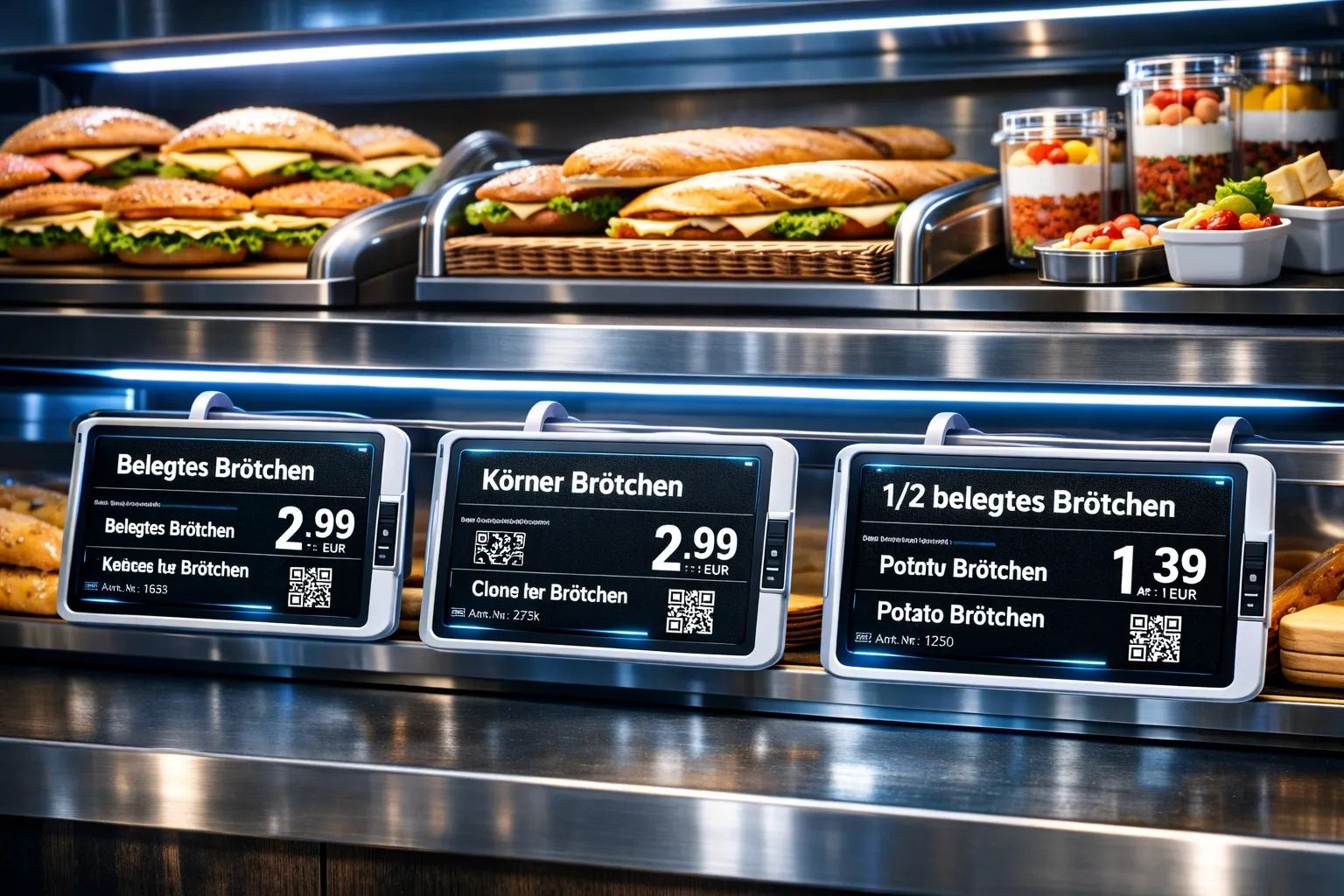 Flexible Preisanpassung für wechselnde Snack- und Buffetangebote.