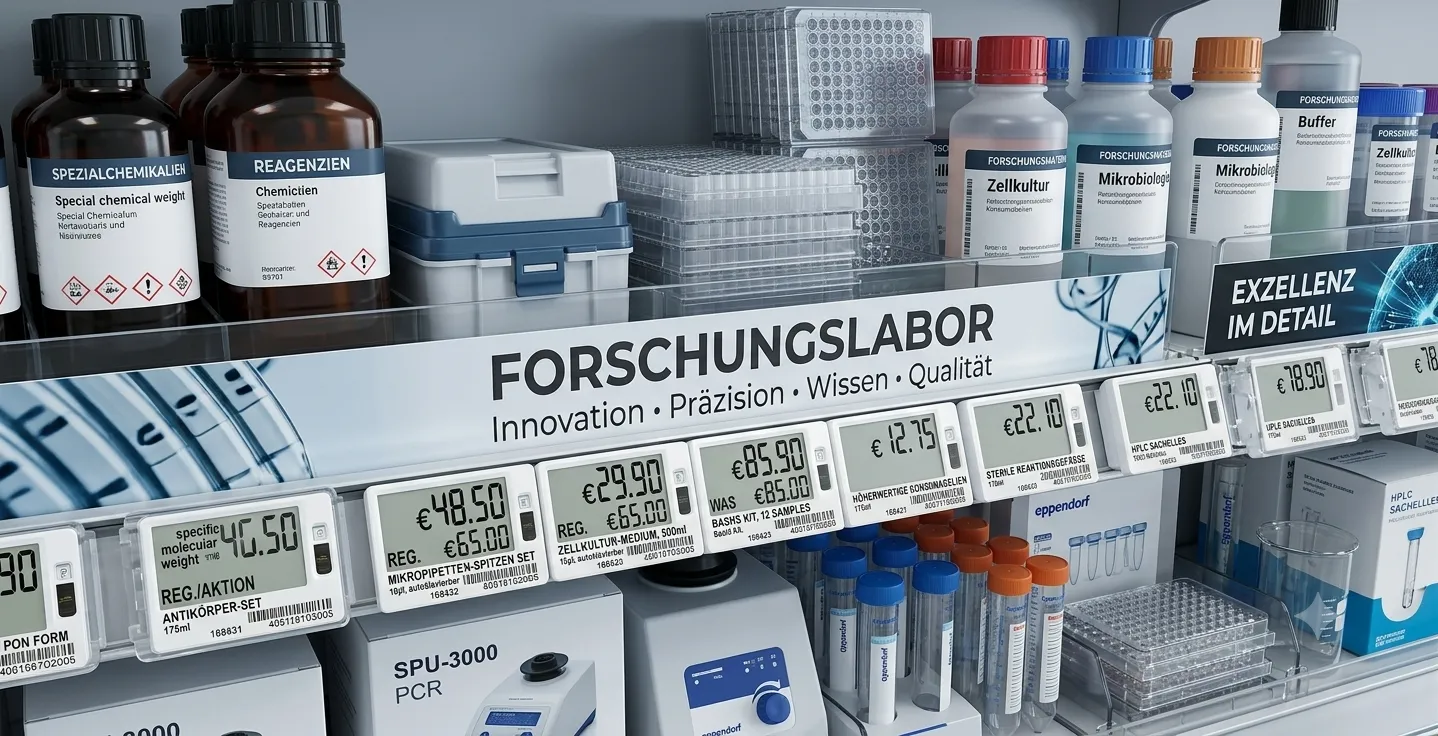 Elektronische Etiketten sorgen für stets aktuelle Informationen zu Lagerbeständen und Chargen.